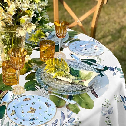 Eikione Kitchen Tablecloth 70 inch Round Boho Tablecloths Polyester Table Cloth for Party Restaurant Banquet Dining Buffet Table Picnic Decorations