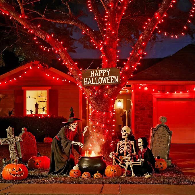 JMEXSUSS 200 LED Christmas Lights Indoor Outdoor, 66ft Connectable LED Red Christmas Lights Plug in, 8 Modes Red String Light for Tree Indoor Bedroom Garden Yard Porch House Xmas Decorations