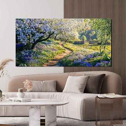 Large Canvas Wall Art Decor Large Modern Green Wall Art for Living Room Flower Tree Wall Art Prints Nature Art Work for Wall Decor Landscape Artwork for Walls Kitchen Bedroom Office Decor 29"X58"