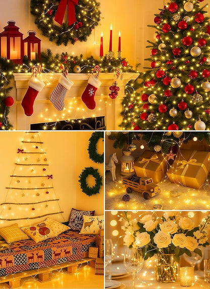 btfarm Fairy Lights Battery Powered with Timer, 6 Pack 3 Modes 2M 20 LED Twinkle String Light Indoor, Waterproof Mini Lights Silver Wire for Christmas Mason Jars Bedroom Party Decor, Warm White