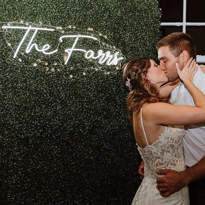 Custom Name Neon Sign Professional, Larger Customizable Wedding LED Neon Sign for Backdrop, Wedding Decor, Micro Weddings, Anniversary, Birthday Party Shop