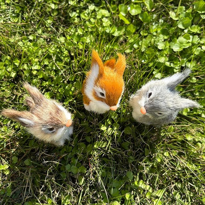 3 Realistic Mini Plush Bunnies - Lifelike Rabbit Figurines for Easter Decor, Spring Home Decoration, Dollhouse Props, Christmas Ornaments Little Rabbits