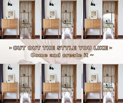 YIIBAII Door String Curtains Fringe Door Curtains for Doorways Window Room Decoration Living Room Divider(39"x110", Coffee)