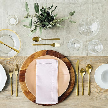 Cloth Napkins Reusable White Cloth Dinner Napkins Set of 12 Cotton Flax Fabric Oversized 20x20 Inches Cloth Napkins for Events Parties Weddings Washable Cocktail Napkins Thanksgiving Decor