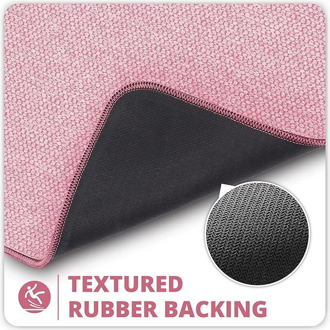 Bath Mat,Ultra Thin Bathroom Runner Rugs,Large Bath Mats for Bathroom,Quick Dry,Non-Slip,Machine Washable,Low Pile,Bath Rug,Shower Outside,Sink,Home Decor Accessories.Pink,3'x4'(36x48inch)