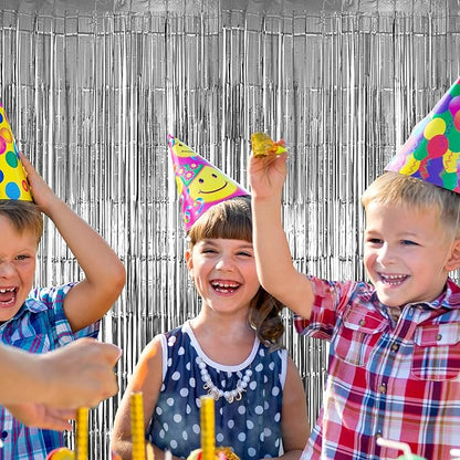 10 Pack Silver Foil Fringe Curtains, Silver Tinsel Backdrop Party Curtains, Party Decorations Supplies for Birthday, Holidays, Parties & More