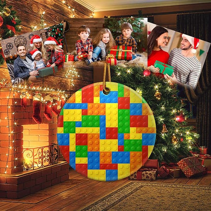 Toy Building Blocks Christmas Ornament 2025 Christmas Ornament Holidays Ornaments Christmas Tree Ornaments Accessories Navidad decoracion Xmas Toy Building Blocks Lovers Gifts for Indoor Outdoor Decor