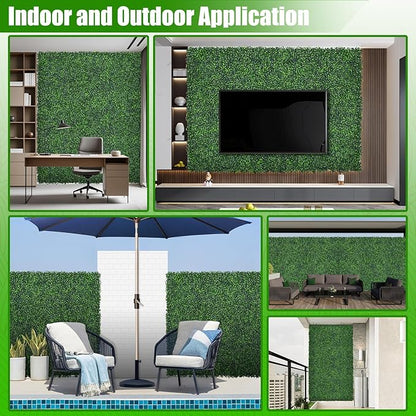 Artificial Boxwood Roll,71x144 in(72 sqft) UV-Anti Faux Ivy Grass Wall Backdrop for Balcony Privacy, Fake Grennery Wall Decor for Garden, Patio, Backyard