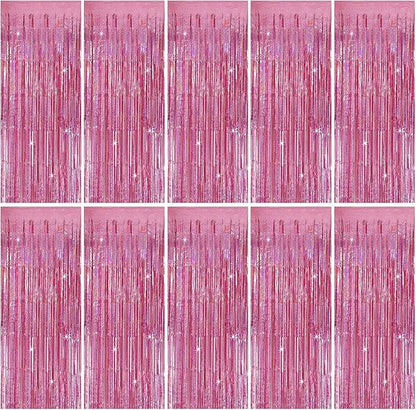 Party Backdrop Curtains Metallic Tinsel Foil Fringe Curtains Party Photo Backdrop Party Streamers for Party Birthday Graduation New Year Eve Bachelorette Decorations Wedding Decor