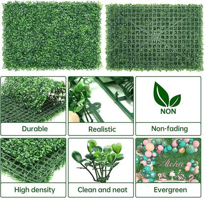 ZXMOTO Artificial Boxwood Hedge Panels 24PCS Topiary Hedge Plant Faux Grass Wall Decoration Faux Greenery Wall Panel for Indoor Outdoor Garden Backyard Decor (23.6"x15.7"(24 Pack))