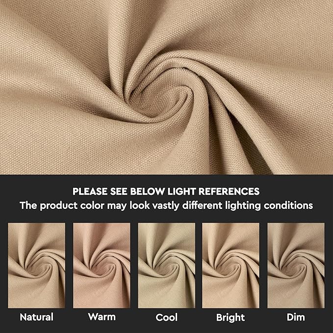 Encasa XO Light Beige Cloth Napkins Set of 6, 17"x17" | Solid Color Cotton Dinner Napkins | Washable & Reusable Napkins for Dining Table Fall Decoration, Holiday & Christmas Festivals