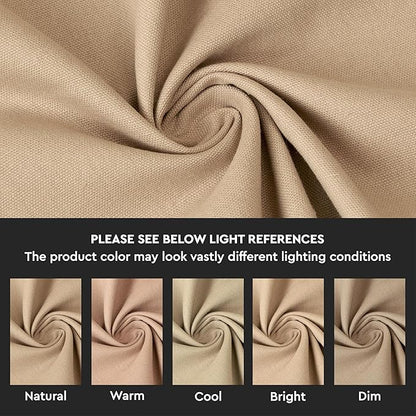 Encasa XO Light Beige Cloth Napkins Set of 12, 17"x17" | Solid Color Cotton Dinner Napkins | Washable & Reusable Napkins for Dining Table Fall Decoration, Holiday & Christmas Festivals