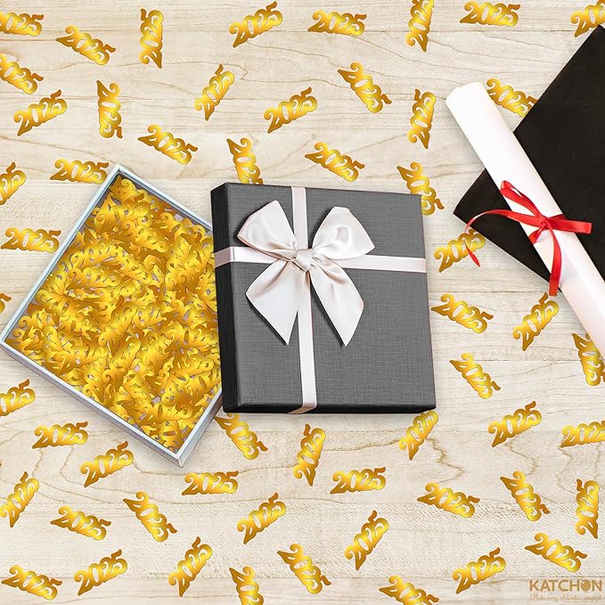 KatchOn, Gold Graduation Confetti Class of 2025 - Pack of 500 | Shiny 2025 Confetti | Gold Graduation Decorations 2025 | graduation Table Decorations 2025 | Table confetti, Class of 2025 Decorations