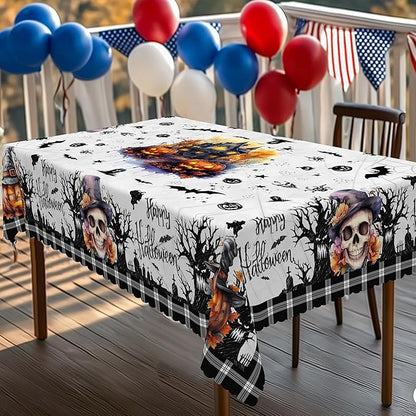 Eikione Rectangular Tablecloth 140x180inch, Halloween Pumpkin Tablecloth Waterproof and Wrinkle-Free, Table Covers, Summer Decorations for Home Dining