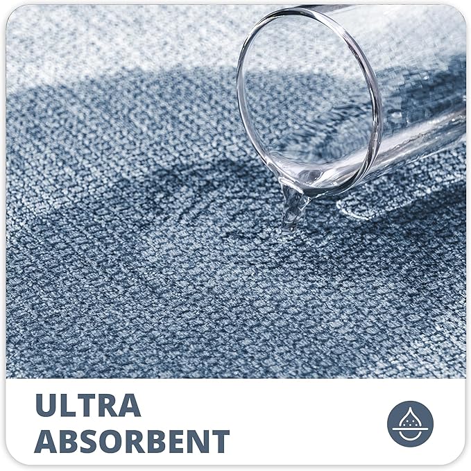 Bath Mat,Ultra Thin Bathroom Runner Rugs,Large Bath Mats for Bathroom,Quick Dry,Non-Slip,Machine Washable,Low Pile,Bath Rug,Shower Outside,Sink,Home Decor Accessories.Blue,3'x5'(36x60inch)