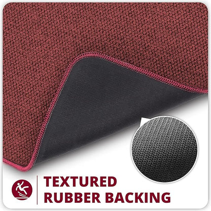 Bath Mat,Ultra Thin Bathroom Rugs,Rubber Bath Mats for Bathroom,No Slip Bath Rugs,Quick Dry,Machine Washable,Low Pile,Absorbent,Shower Outside,Sink,Home Decor Accessories.Red,1'5"x2'3"(17x27inch)