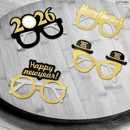 KatchOn, 2026 Glasses New Year Eve - Pack of 12 | Happy New Year Eyeglasses 2026 for New Years Eve Party Supplies 2026 | NYE Party Glasses | Happy New Years Decorations 2026 | NYE Sunglasses 2026