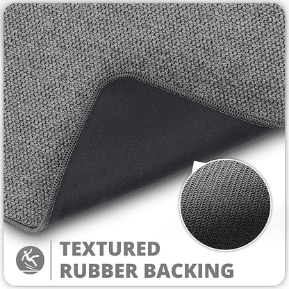 Bath Mat,Ultra Thin Bathroom Runner Rugs,Large Bath Mats for Bathroom,Quick Dry,Non-Slip,Machine Washable,Low Pile,Bath Rug,Shower Outside,Sink,Home Decor Accessories.Dark Grey,3'x4'(36x48inch)