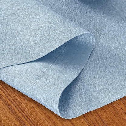 D'Moksha Homes Linen Powder Blue Table Runner 84 Inches Long - 100% Pure Linen 14 x 84 Inch Table Runner for Dining, Winter, Christmas, Holiday - Machine Washable