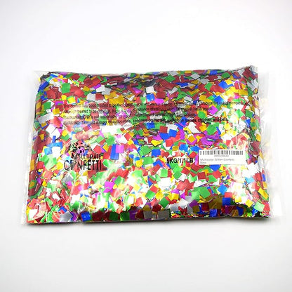 Ultimate Confetti, Fluttering Multicolor Mylar Shiny Foil Metallic Confetti Squares - Lightweight and Slow-Falling Party Confetti for Cannon and Launcher Use - Best for Celebrations - 1 lb, 16 oz