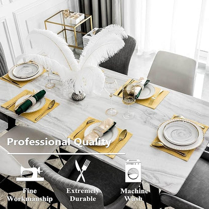 Home Brilliant Dining Placemats Set of 6 Heat Resistant Dining Table Place Mats for Kitchen Table for Placemats Decoration for Dinner Fall Winter Decor, 13 x 19 inches, Yellow