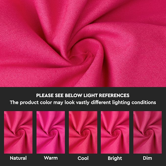 Encasa XO Hot Pink Cloth Napkins Set of 12, 17"x17" | Solid Color Cotton Dinner Napkins | Washable & Reusable Napkins for Dining Table Fall Decoration, Holiday & Christmas Festivals