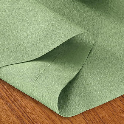 D'Moksha Homes Linen Table Runner 60 Inches - 100% Pure Linen Sage Green Table Runner 14 x 60 Inch for Coffee Tables, Dresser, Winter, Christmas, Holiday - Machine Washable