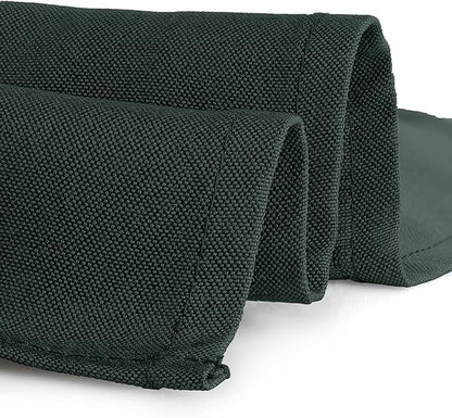 Gee Di Moda Cloth Napkins - 17 x 17 Inch Hunter Green Dinner Napkins - Set of 12 Soft & Absorbent Washable Fabric Cloth Table Napkins with Hemmed Edges for Hotel Restaurant, Holiday Parties & Wedding