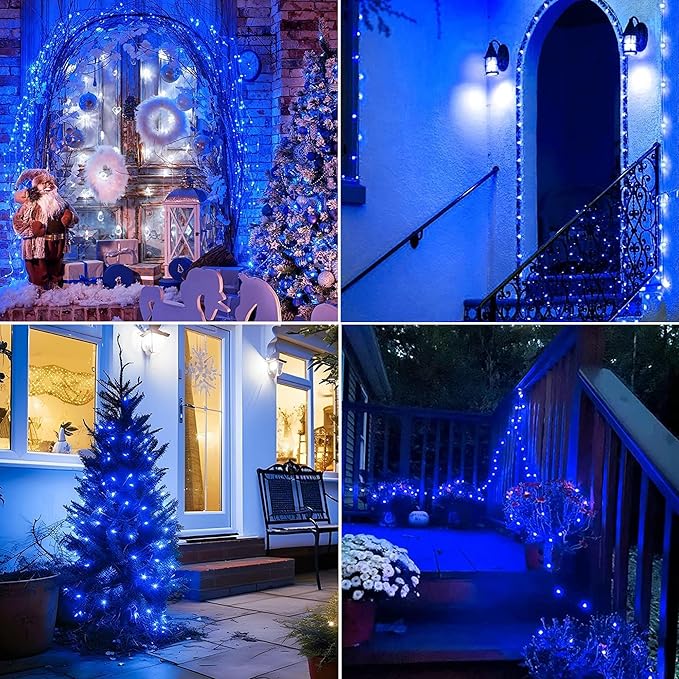 Joomer Battery String Lights, 2PACK Total 32FT 100 LED Battery Operated String Light, Twinkle Fairy Lights with Timer for Home, Garden, Store, Party, Holiday, Indoor Decor (Blue)