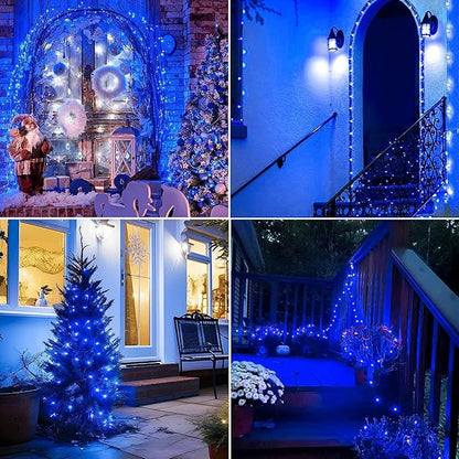 Joomer Battery String Lights, 2PACK Total 32FT 100 LED Battery Operated String Light, Twinkle Fairy Lights with Timer for Home, Garden, Store, Party, Holiday, Indoor Decor (Blue)