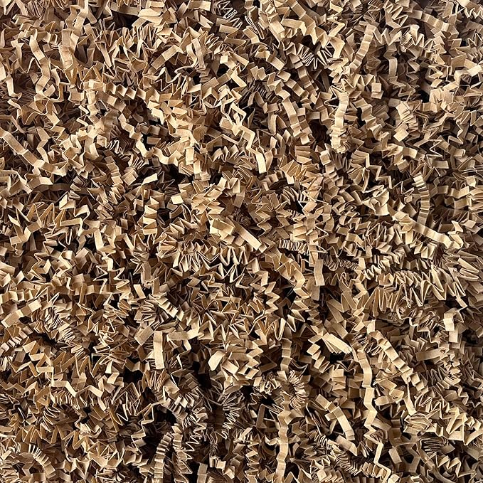 2 LB Brown Crinkle Cut Paper Shred Filler for Gift Baskets Party Favors Stuffing Easter Egg Grass