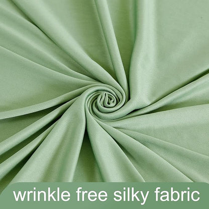 4 Panels Sage Green Backdrop Curtain for Parties Wrinkle Free Dark Green Photo Curtains Backdrop Drapes Fabric Decoration for Baby Shower Birthday Party Photography 20ft(W) x 10ft(H)