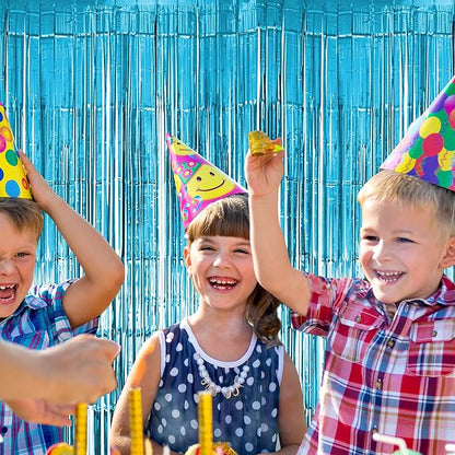 10 Pack Light Blue Fringe Backdrop Curtains, Light Blue Streamers Party Backdrop, Christmas Decorations, New Year Decorations, White Party Decorations Supplies For Birthday, Holidays, Parties & More