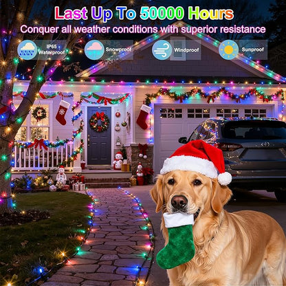 470FT 1500LED Christmas Lights, 12 Modes Multicolor Outdoor String Lights with Timer & Dimmable, Waterproof Green Wire Christmas String Lights for Indoor Tree Xmas Patio Fence Wedding Party Decor