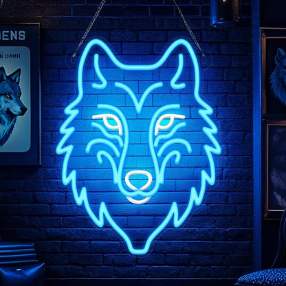 Wolf Neon Sign, Dimmable LED Wolf Light Animal Wall Decor, Christmas Gift Birthday Gifts for Boys Men, Bedroom Living Room Man Cave Home Decoration With USB Powered