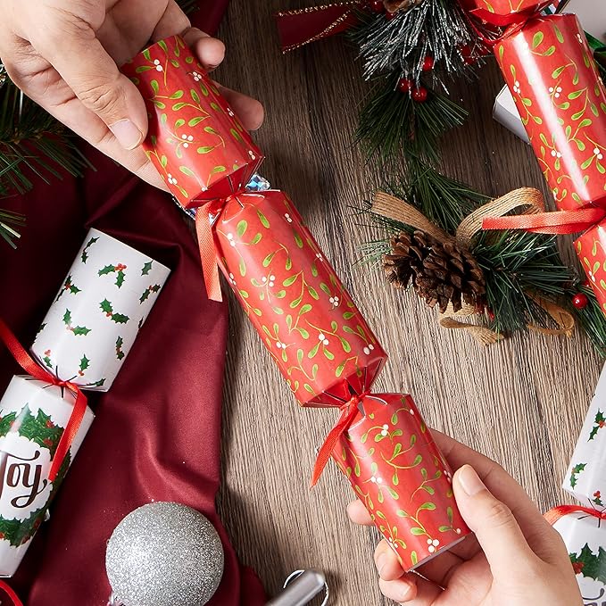 JOYIN 10 Pack Christmas Non-Snap Party Favor, Classic Table Favor Includes Party Hat, Jokes & Gifts, Christmas Table Decorations for Holiday Dinner Traditions Party Supplies