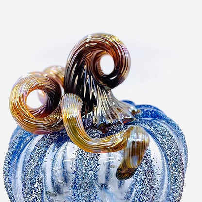 Luke Adams Glass Handmade Glass Pumpkins Handmade Table Top Home Decor (Squat, Happily Ever After)