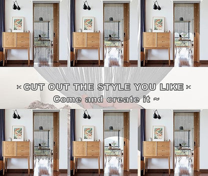 YIIBAII Door String Curtains Fringe Door Curtains for Doorways Window Room Decoration Living Room Divider(39"x110", Grey)