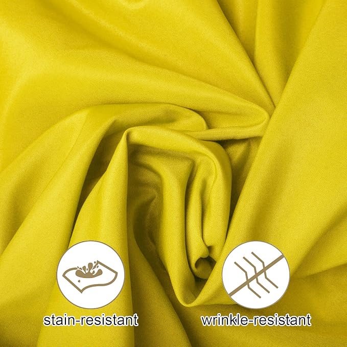50pcs Polyester Cloth Napkins - 17 x 17 inch Yellow Dinner Washable Napkins with Hemmed Edges for Restaurant/Wedding/Hotel(50,Yellow)