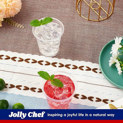 JOLLY CHEF 𝟔𝟎𝟎 𝐏𝐚𝐜𝐤 5 oz Clear Plastic Cups,5 Ounce Disposable Cups for Picnic, BBQ, Travel, Halloween, Christmas Parties and Events