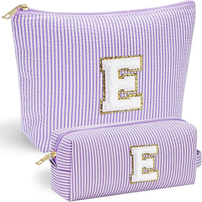 YOOLIFE Christmas Gifts For Teenage Girls Stocking Stuffers For Teen Girls Initial Makeup Bag | Cosmetic Travel Toiletry Bag | 9 10 11 12 13 14 15 Years Old | Teen Girl Gifts Trendy Stuff E