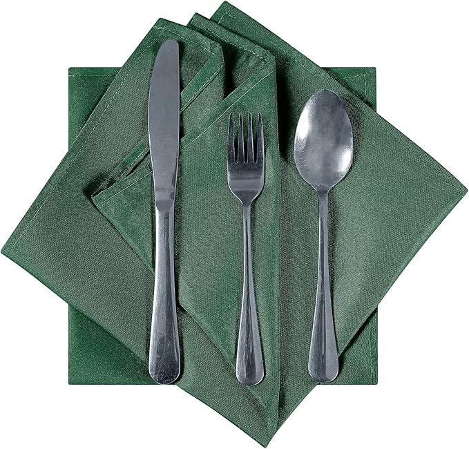 Cloth Napkins 17x17 inch Washable Polyester Dinner Napkins Soft Table Napkins for Wedding Party Dining Banquet(Hunter,50PCS)