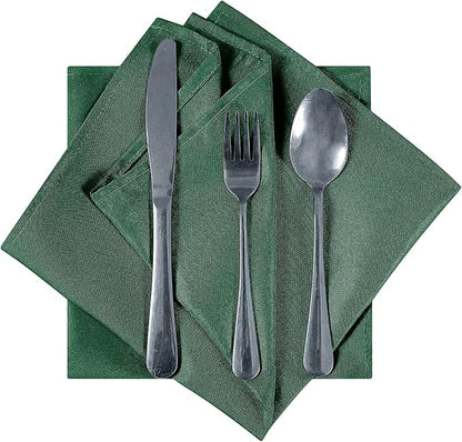 Cloth Napkins 20x20 inch Washable Polyester Dinner Napkins Soft Table Napkins for Wedding Party Dining Banquet(Hunter,25PCS)