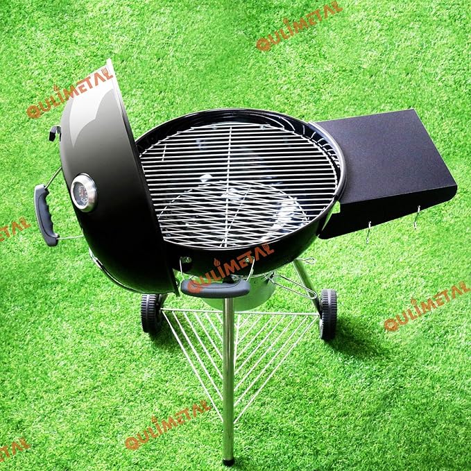 Upgraded Grill Table Shelf for Kettle Grills 22 Inch, Side Table Shelf Replaces Weber Master Touch & Original Charcoal Grill, Grill Accessories for Weber Kettle, Outdoor Steel BBQ Table Shelf