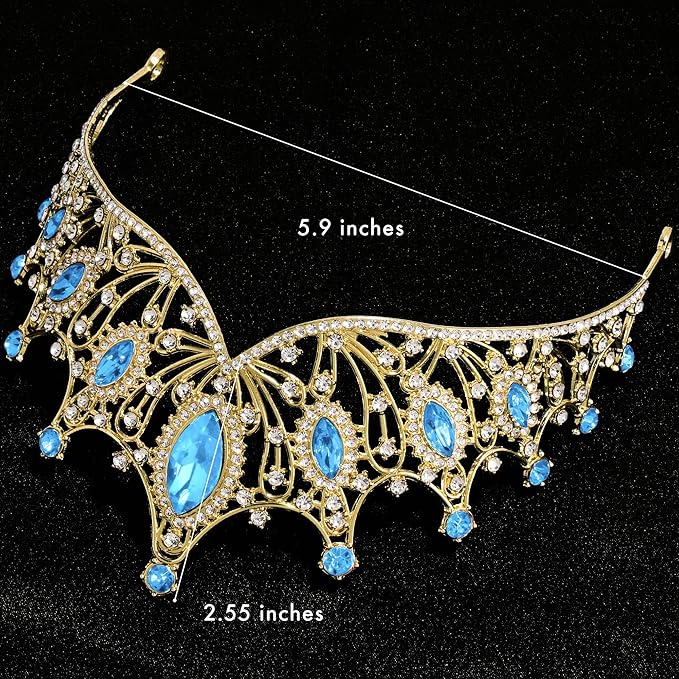 TAROSE Silver Tiaras for Women and Girls, Crystal Gold Crowns for Women, Hair Accessories for Bride/Halloween/Prom/Birthday