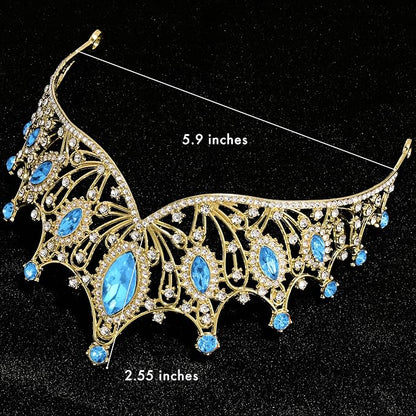 TAROSE Silver Tiaras for Women and Girls, Crystal Gold Crowns for Women, Hair Accessories for Bride/Halloween/Prom/Birthday