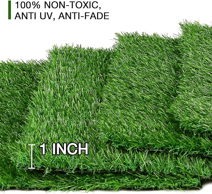XLX TURF 12"X12" Artificial Grass Table Placemats 4 Pack - Green Christmas Football Tabletop Centerpiece Decor Golf Theme Party, Birthday, Baby Shower Wedding Holiday Fake Turf Square