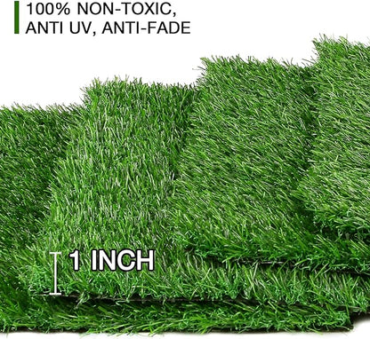 XLX TURF 12"X12" Artificial Grass Table Placemats 4 Pack - Green Christmas Football Tabletop Centerpiece Decor Golf Theme Party, Birthday, Baby Shower Wedding Holiday Fake Turf Square