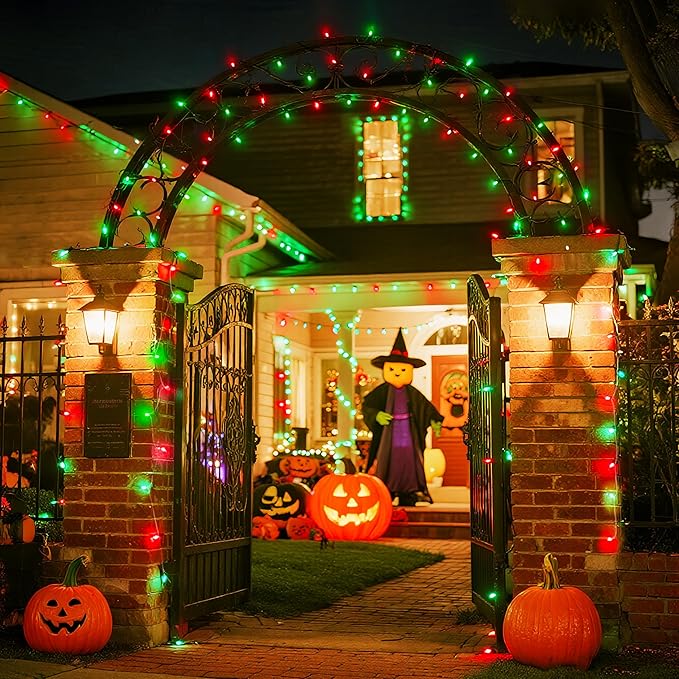 JMEXSUSS 600 LED Red and Green Christmas String Lights Outdoor, Red and Green Lights Clear Wire, Christmas Twinkle String Light Plug in for Holiday Tree Xmas Party Decorations