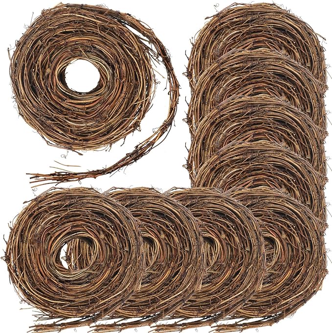 Janinka 9 Pcs Grapevine Garland Natural Grape Vine Wreath for Crafts DIY Twig Garland Rattan Hanging Vine Wreath for Wedding Christmas House Holiday Door Vase Wall Home Decor